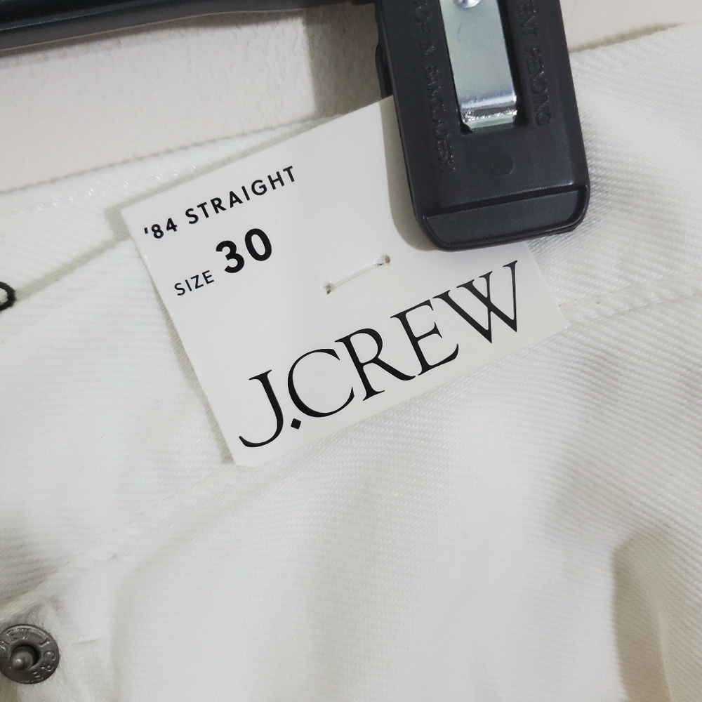 NWT J. Crew Jeans Mid-rise Straight 1984 Rigid Denim White Size 30 - Picture 4 of 12